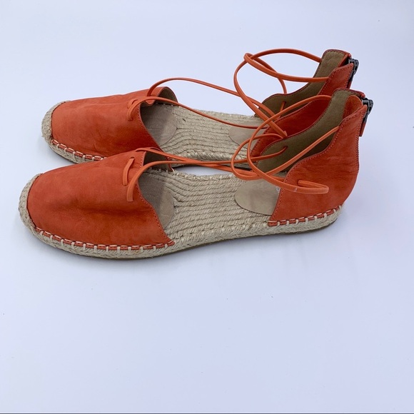 Eileen Fisher Orange Lace Espadrille Sz 8 - Picture 4 of 16